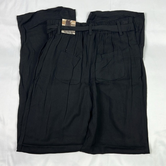 Rewash New Women’s Small Black Pull-on Belt Pockets Wide Leg Pant - Picture 2 of 7
